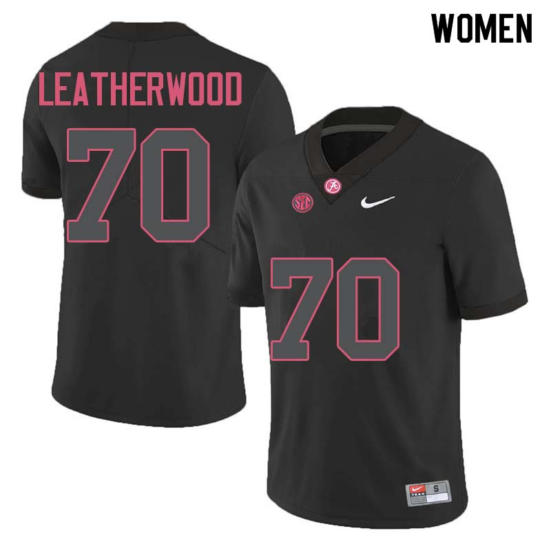 Women #70 Alex Leatherwood Alabama Crimson Tide College Football Jerseys Sale-Black